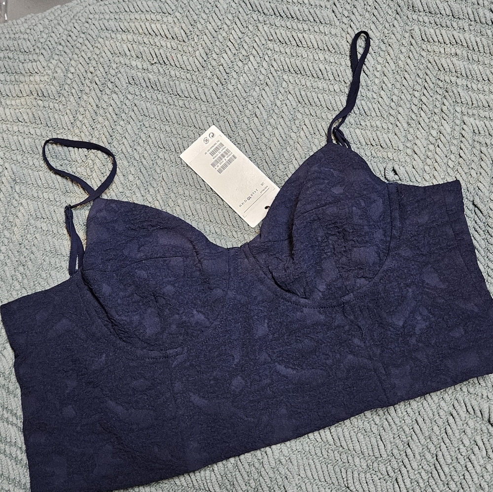 H&M Blue Corset Crop Top - Picture 2 of 7